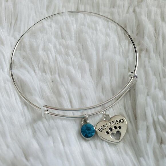 Best Friend Paw Print Charm Bracelet - Picture 9 of 11
